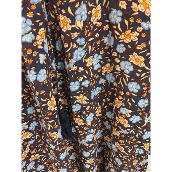 Sundance Boho Tunic Dress Long Sleeve Blue Floral Womens Size S Flowy - Picture 4 of 12